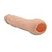 Reusable Silicone Penis Extension Condom Enlarger Sleeves for Ejaculation Delay, Penis Enlargement, Flesh