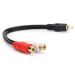 JSJ RCA (M) to 2 RCA (F) Stereo Audio Y Adapter