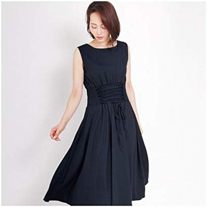 Amazon マーサ Martha ノースリーブシャーリングウェストワンピース ネイビー M ワンピース チュニック 通販