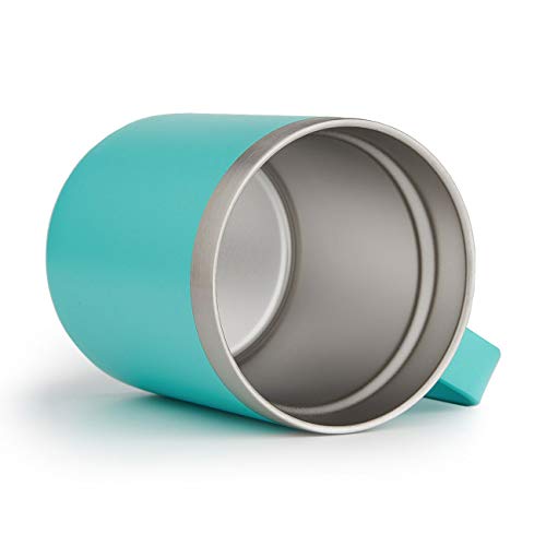 12oz Stainless Steel Insulated Coffee Mug with Handle, Double Wall Vacuum Tumbler Cup with Lid, Mint, 1 Pack