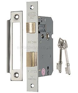 Standard 3 Lever Sash Lock 75mm, 3-Inch Nickel Plated