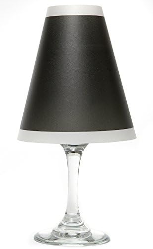 di Potter WS313 Nantucket Solid Paper White Wine Glass Shade, Black (Pack of 12)