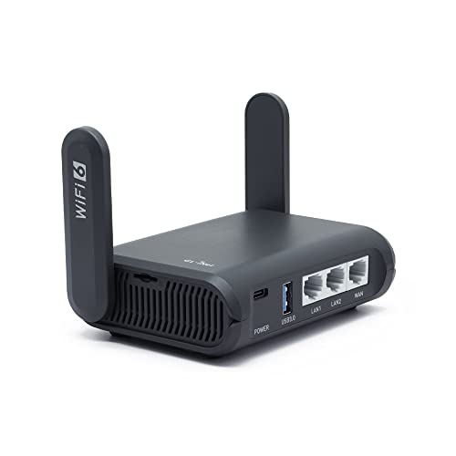 GL.iNet GL-AXT1800 (Slate AX) Portable Travel Router, Pocket Wi-Fi 6 Wireless Internet Router, Portable VPN Routers WiFi for Travel, Public Computer Routers, Business, Moblie/RV/Cruise/Plane