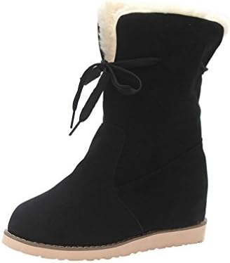 Womens Low Wedge Biker Ankle Boots Trim Flat Ankle Warm Martin Shoes Black by Topunder