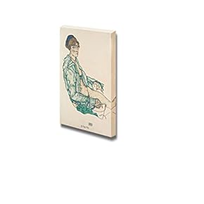 Seated Woman with Blue Hair Band by Egon Schiele - Canvas Print Wall Art Famous Painting Reproduction - 12" x 18"