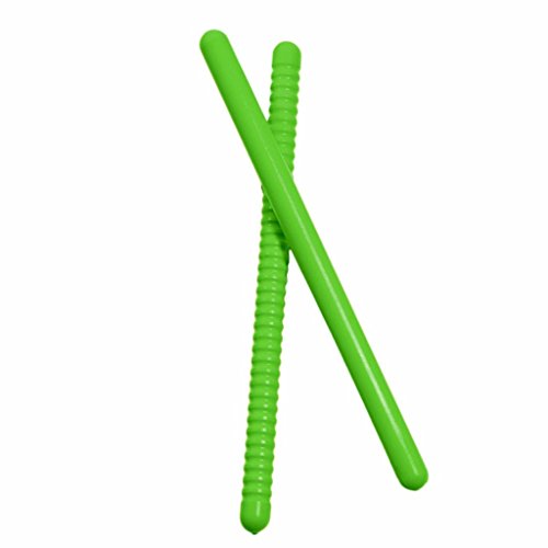 Pair of 10 inch Rhythm Sticks - Ribbed & Smooth (Green)