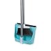 Casabella Sweep 4 Piece Pole, Basics Upright Broom and Dustpan Set, Silver/Blue