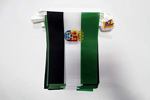 AZ FLAG Estremadura Bunting Flag, 20 Ft Garland 20 Small Spanish region of Extremadura Flags 8'' x 6''
