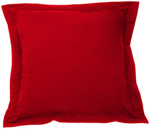European Square Pillow Shams Set Of 2 Red 680 Thread Count 100