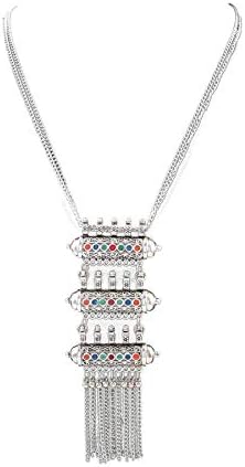 Aradhya Afghani Designer Turkish Style Vintage Oxidised German Silver Tribal Necklace Pandeant Antique Jewellery for Girls & Women Boho Gypsy
