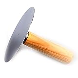 Hanason Hotteok Circle Shape Stainless Spatula 2 PCS Pancake Turner Wood Handle