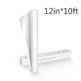 Heat Transfer Vinyl, Micar Iron-on HTV for T-Shirts 12 inches x 10 Feet Roll (White)