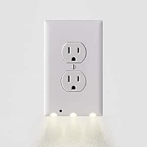 2 Pack - Wall Plate Night Light - Hello Light - LED Night Lights Built ...