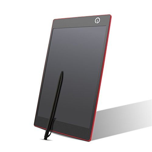 Colorful 9.7 Inch LCD Writing Tablet Drawing Board Portable Handwriting Pad Magnetic Fridge Message Whiteboard,Digital Electronic Notepad Graphic Graffiti Board for Kids Children (Red)