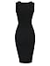 TAM WARE Women Stylish V-Neck Sleeveless Double Slit Bodycon Dress TWCWD108-BLACK-US M