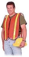PVC Nylon Mesh Safety Vest, w/ 1 3/8" Yellow Reflective Strips