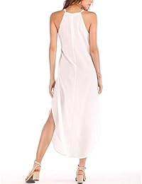 Vestido elegante de gasa con tirantes sin mangas, estilo casual