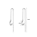 925 Sterling Silver Tassel Earrings Silver Wave Cuff Earrings Wrap for Women Threader Earrings (Grid)