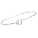 Sterling Silver Plain Solid Heart Knot .925 Sterling Silver Bangle Bracelet
