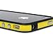 SANOXY Yellow/Black Hard Plastic Rubber Bumper Case Cover with Metal Buttons Fit For iPhone 4 4S