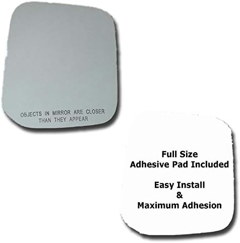Mirror Glass + Full Size Adhesive Pad for 1997-2004 Mitsubishi Montero Sport Passenger Side Replacement