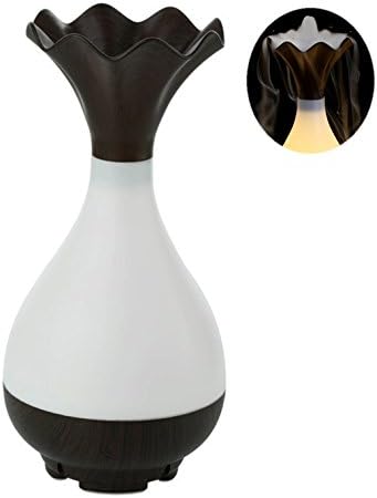 Enkman Ultrasonic Mist Humidifier, Aromatherapy Diffuser, Vase Shape Stylish Design, Quiet Operation Humidifying with LED Night Light, Wood Grain Humidifier