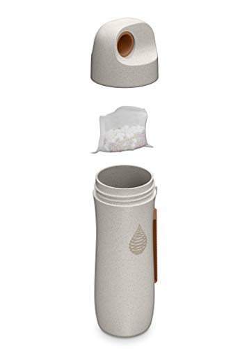 pH CONSCIOUS Filtered Water Bottle - Alkaline Water Filter Ionizer - Filtering Purifier Bottle - Made From Wheat Straw- Increase pH, Reduce Fluoride, Remove Heavy Metals & Chlorine, 16oz, 450ml