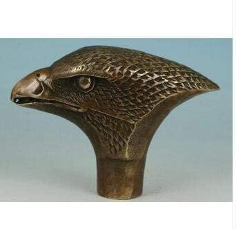 Gpzj Old Brass Collectables Carved Eagle Statue Walking Stick Head Figurine/Gifts/Office/Ornament/Crafts/Home Decorations