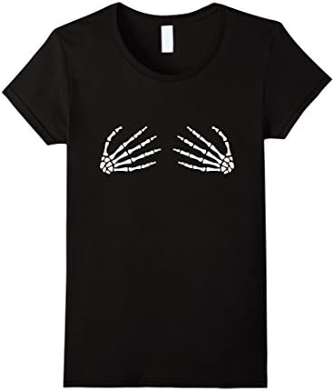 Women's Skeleton Hands T-shirt Womens Large Black