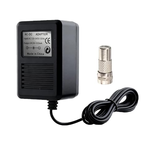 CHILDMORY AC Adapter Power Supply with F Plug Female Adapter F Type Male Coax to RCA Female Jack RF Video TV Connector for Atari 2600 System Console US Plug