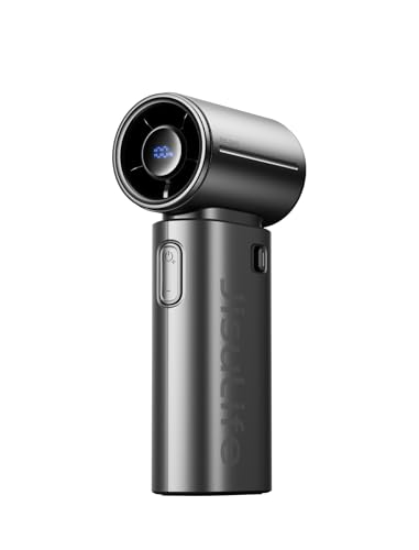 JISULIFE 9S Turbo Power Portable Fan with 5000mAh Battery and 5 Speeds of Runtime up to 22 Hours - Black