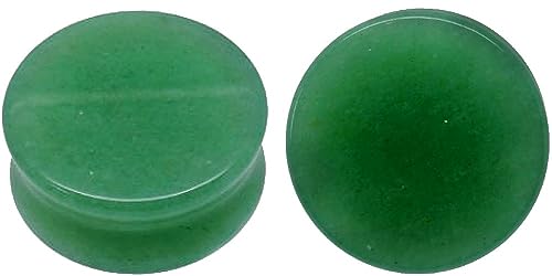 soscene Green aventurine Organic Stone Ear Gauges Solid Plugs Sold in Pairs (22mm 7/8 inch) at Amazon