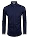 TAM WARE Mens Classic Slim Fit Contrast Inner Long Sleeve Dress Shirts TWNMS314-1-317-NAVY-US XL