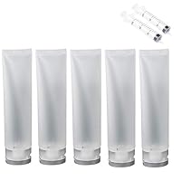 LIGONG LIGONGG 20PCS Empty Plastic Squeeze Tubes Cosmetic Containers Refillable Plastic Tubes Travel Bottle (100ml) Free 2PCS 30ML Syringe
