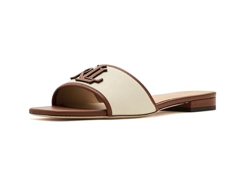 Lauren Ralph Lauren Everley Slide Sandal, Beige, 9.5 - Used condition - US$104.44