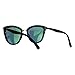 SA106 Womens Color Mirror mirrored Lens Oversize Cat Eye Sunglasses Black Orange