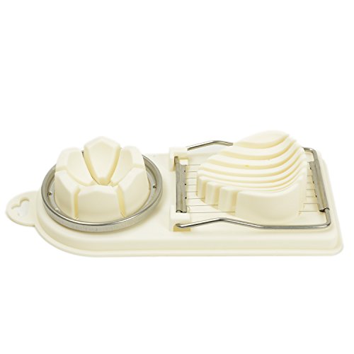 LoveDeal 2 in 1 Egg Slicer, Boiled Egg Dicer & Wedger Cutter Sectioner, 304 Stainless Steel Cutting Wire, Great for Eggs and Small Fruits White - Thumbnail 5