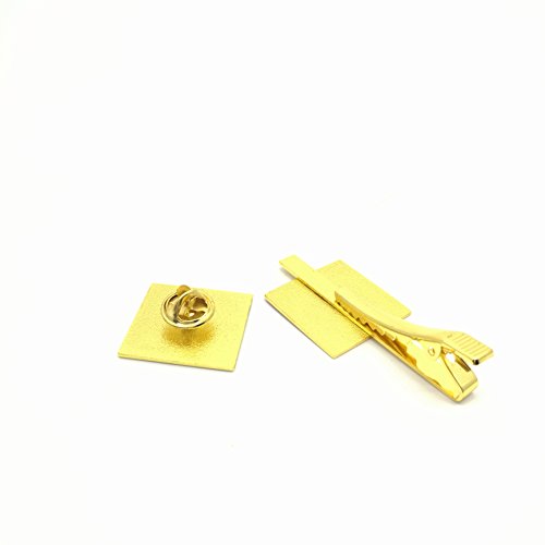 jw.org Gift Necktie Clip and Lapel pin Set-Square (Blue + Gold)