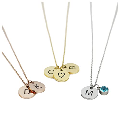 Sereney Personalized necklace for women Initial necklaces with birthstones pet paw print angel wing charm custom gifts for her
