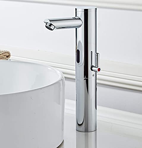 Gangang Touchless Tap, Automatic Tap, Table Tap with Infrared Sensor Automatic, for Washbasin and Sink with High Temperature Sensor, for Hot and Cold Water, DC Only …