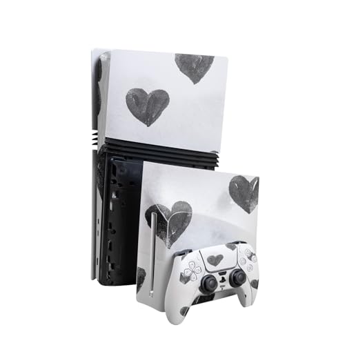 Skin Compatible with PlayStation 5 Pro Bundle + Disc Drive for PS5 - Ink Hearts…