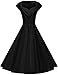 GownTown Womens Dresses Party Dresses 1950s Vintage Dresses Swing Stretchy Dresses, Black, XX-Large