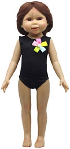 MysterLuna 18 Inch Barbie Mini Lifebelt Doll Swimsuits Beach Bikini Bathing Clothes Toy Gift (Black)