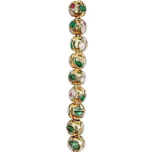 Expo International 6mm x 6mm Cloisonné Pack of 30 Gold Multi Jewelery Beads, Sm…
