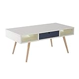 HomCom 40” Mid Century Modern Coffee Table - White/Gray