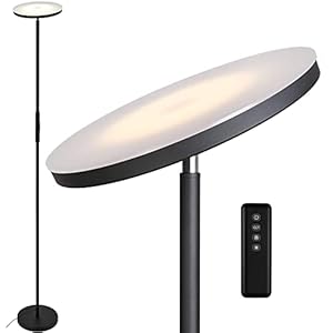 Anten LED uplighter Stjarna | zwart | 30W dimbare vloerlamp met afstandsbediening | 3 lichtkleuren | helderheid traploos…