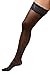 Angelique Women's Plus Size Hosiery Sheer Lace Top Black Thigh High Stockings for Garter Belts