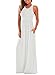 Dearlovers Women's Sleeveless Racerback Loose Plain Maxi Casual Dress with Pockets Medium Size White