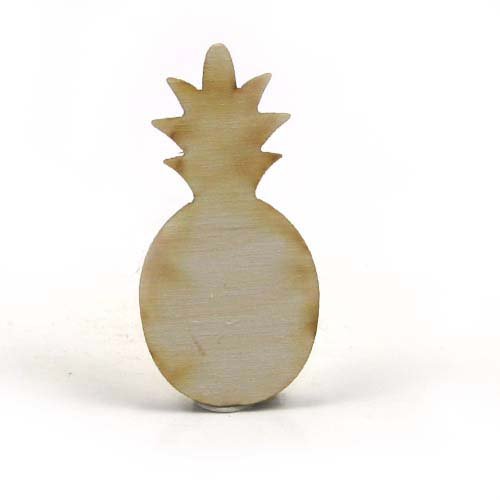 Mylittlewoodshop - Pkg of 6 - Pineapple - 2 inches by 1 inch and 1/8 inch thick unfinished wood(LC-PINE01-6)