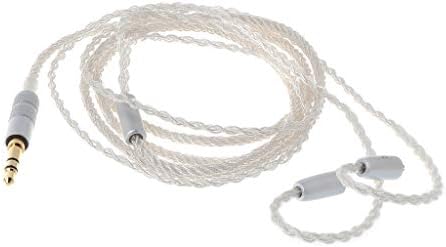 oukepaersty 8 Shares Single Crystal Copper Plated Silver Earphone Cable Weaving Headset Wire Cord Replacement for MMCX Shure SE846 SE535 SE425 SE215